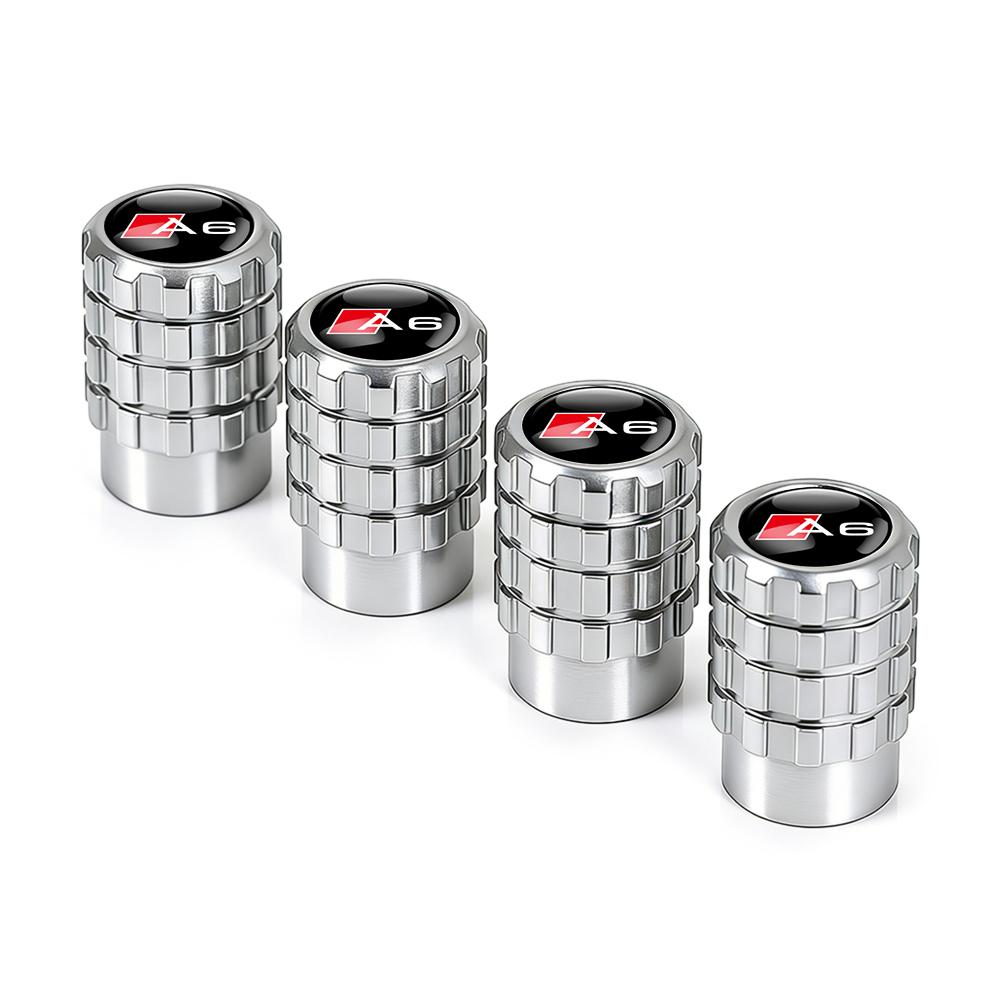 4pcs Aluminium Car Tire Valve Stems Caps Gear shaped Valve For q1 Sline TT A1 A2 A3 A4 A5 A6 A7 A8 8P B6 B7 Auto Accessories