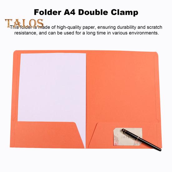A4 Double File Folder Color-Coded Paperwork Organizer Double Pocket Business Card Slot Visual Appeal File Organizer