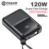 Mini Power Bank 120W 10000mAh Super Fast Charging External Mobile Battery Camping Charger For iPhone Samsung Huawei PowerBank