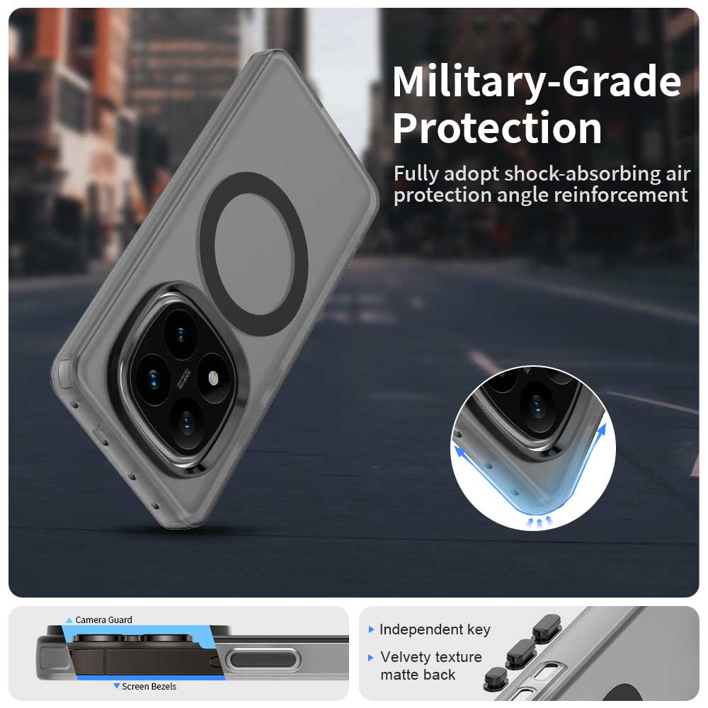 Магнитный беспроводной зарядный чехол для Redmi Note 14 Pro 5G Note 14 Pro+ Plus Чехол Конфетные цвета Прозрачная задняя крышка Coque