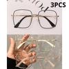 3Pcs Square Metal Frame Anti Blue Light Radiation Computer Glasses For Women Unsiex Optical Spectacle Eyeglasses