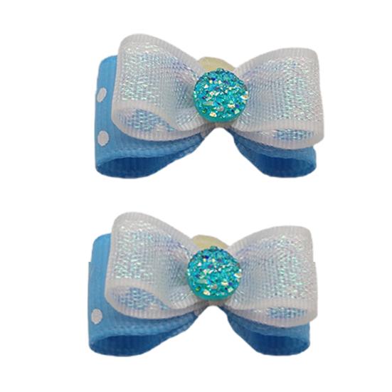 2 шт., завязки для волос для собак, волнистая точка, украшение для головы с принтом, хорошая эластичность, милые