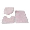 3Pcs/Set Bathroom Rug Absorbent Non Slip Floor Mat U-Shaped Plush Mat Toilet Lid Cover Mat with Rubber Backing for Bathroom Shower Toilet