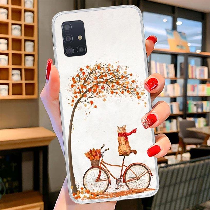 Чехол для телефона 'Счастливая осень с тыквой' для Samsung Galaxy A12 A22 A32 A52 A72 A02S Чехол для телефона Note 20 Ultra 10 S10 Plus A51
