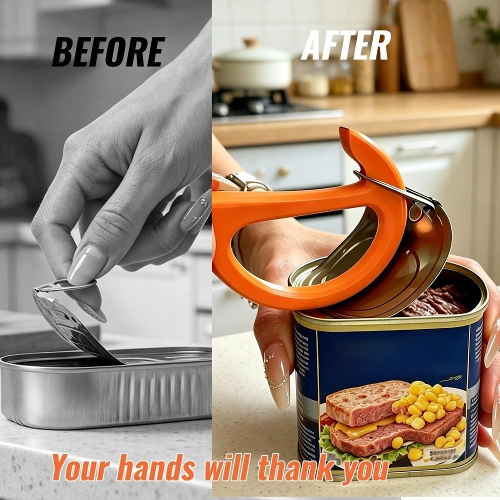 3D Printed Manual Can Opener Non-Slip Drink Bottle Opener Safe Can Opening Tool Home Kitchen