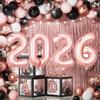С Новым Годом 2026 Воздушные Шары-Буквы Надувные Праздничные Украшения Цветные Шары из Фольги Товары для Вечеринки Новогоднее Украшение