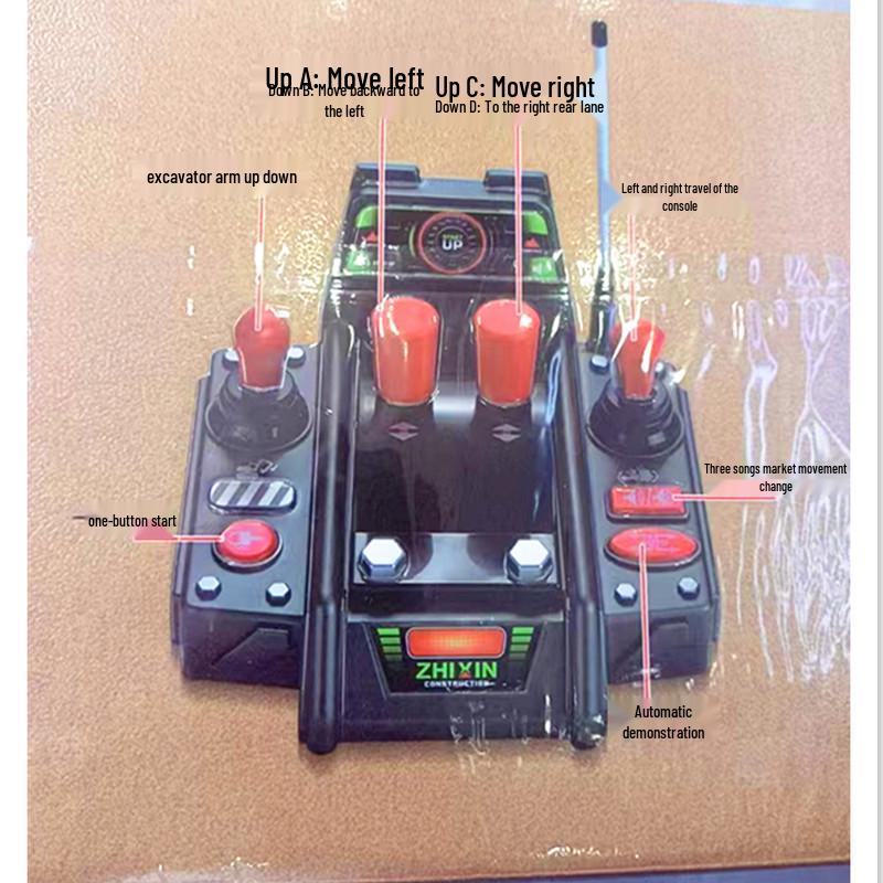 Очень большой экскаватор на радиоуправлении, игрушка с мигающими огнями и звуками - Набор в подарочной коробке