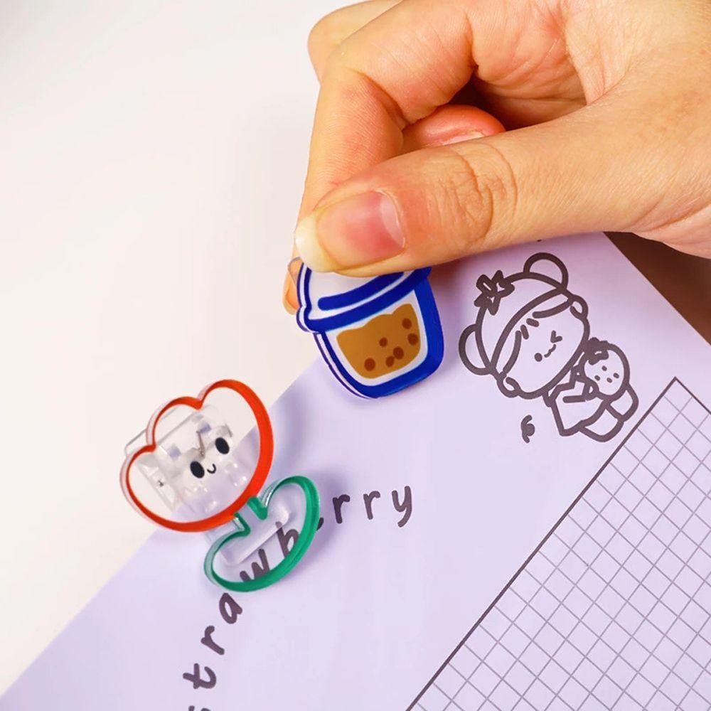 Letter Clip School Stationery Cartoon Binder Clips Snacks Sealing Clip Paper Clip Transparent Clip