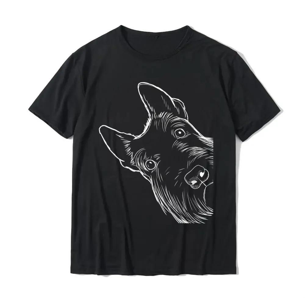 Womens Fun Scottish Terrier Crew Neck Tshirt New Street Style Design Women Clothing Fashion Graphic Tshirts Summer Streetwear