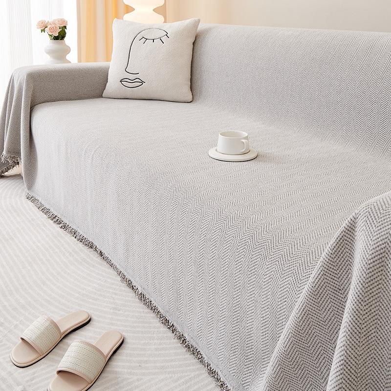 Универсальный диван из синели Four Seasons, цельный простой современный минималистичный однотонный сплошной цвет с полным покрытием, ткань для полотенец, спальня, гостиная