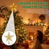Christmas Tree Topper Star Warm White Holiday Light LED Lighted Star Topper Easy Installation Xmas Decoration for Indoor Trees