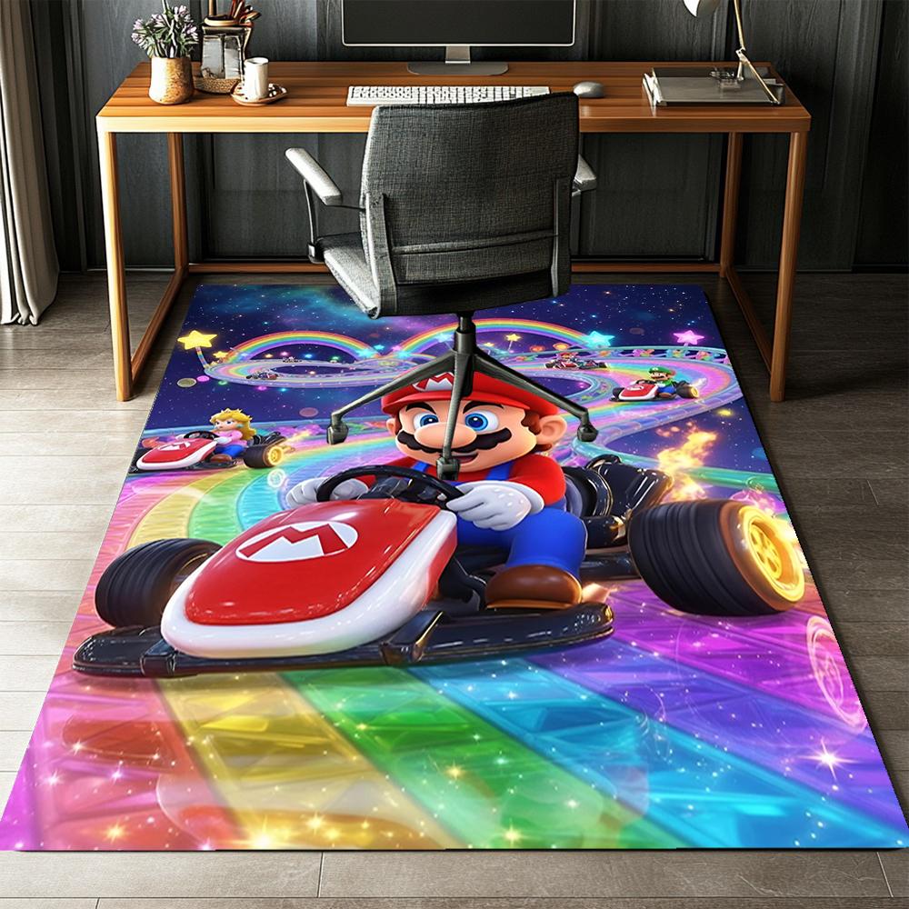 Mario Printed Carpet Rug for Office Chair Living Room Bedroom Kitchen Room Decor Gifts