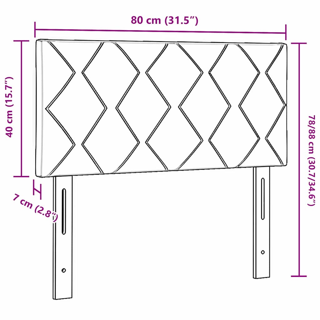 Headboard Light Grey 80 cm Velvet