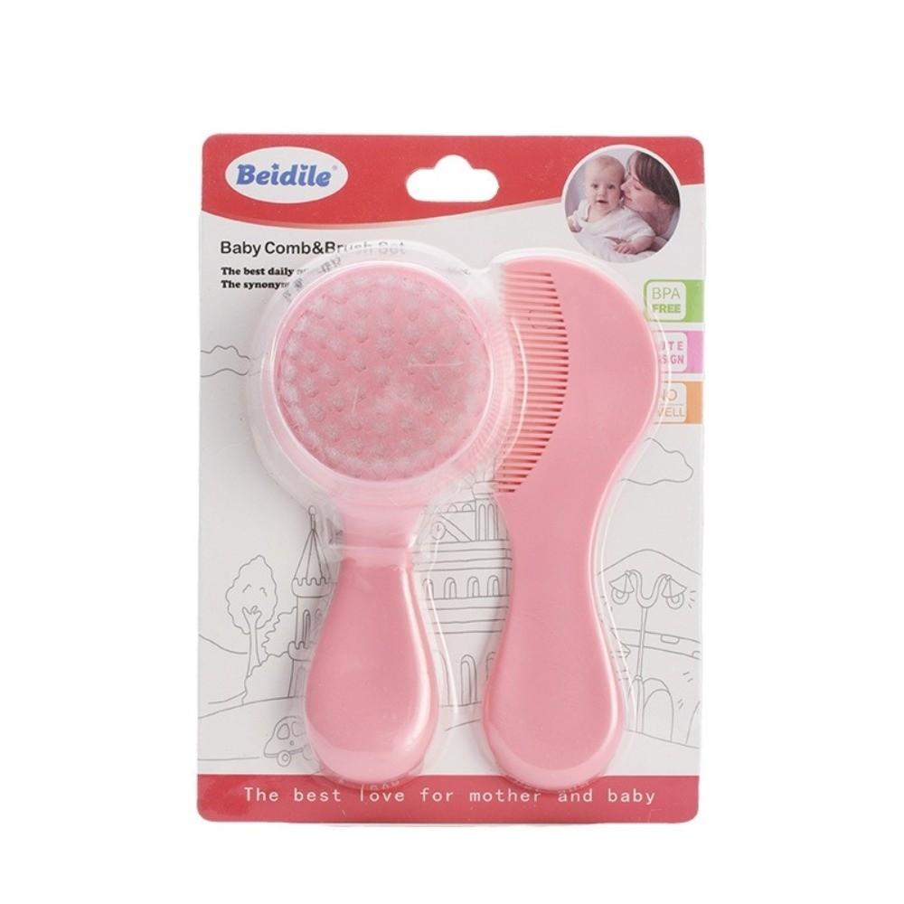 2 PCs Plastic Baby Grooming Kit Daily Head Care Set Newborn Hair Brush Soft Bristle Scalp Brush
