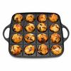 New Black Takoyaki Pan Nonstick Dual Handle Takoyaki Grill Pan Cast Aluminum 16-Hole Cooking Pan Indoor Cooking