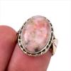 Кольцо из двухцветного серебра 925 пробы с натуральным родохрозитом S.5.5 K7b98