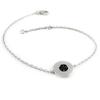 [L0464] - Silver Bracelet 'Scarlett' Black White