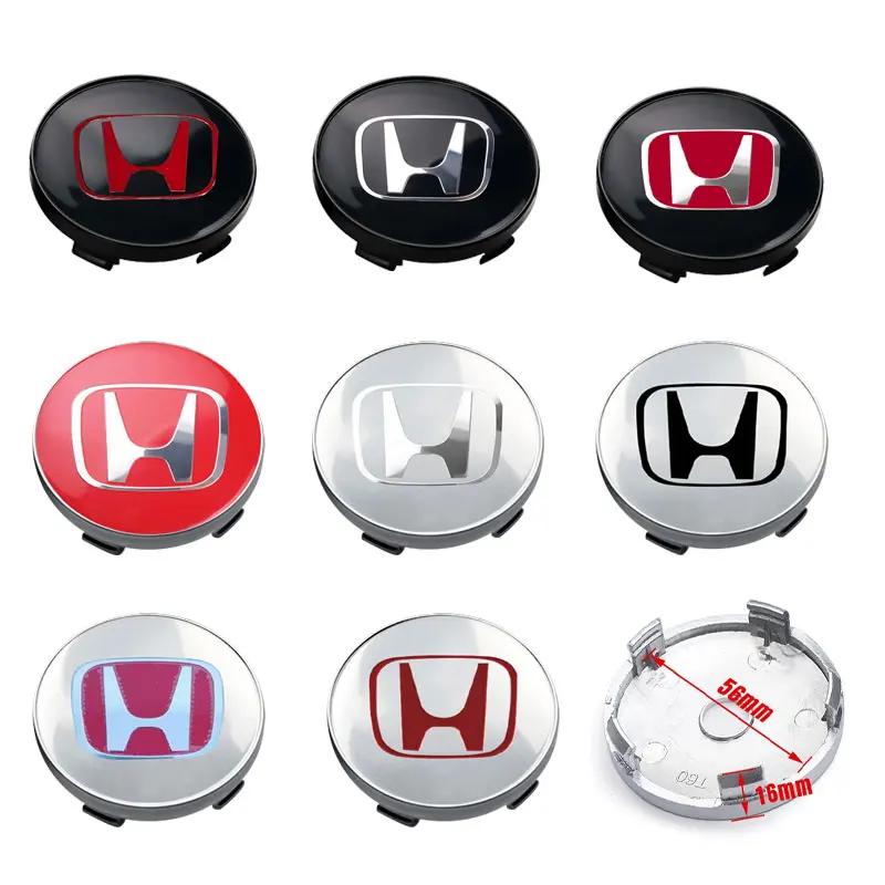 56/60mm Car Wheel Center Hub Cap Badge Logo Emblem Decal Wheel Sticker For Honda Civic City Accord Odyssey CRV Hrv Jazz CBR VTX