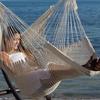 Indoor Outdoor Large Cotton Rope Hanging Chair Natural White Comfort Swing Chair
