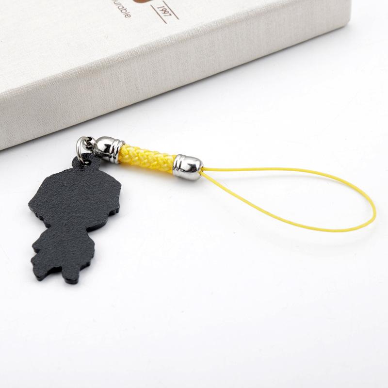 s 1 Piece Metal Anime Demon Slayer Mobile Phone Charm Cartoon Keychains Lanyard Bag Decoration Strap