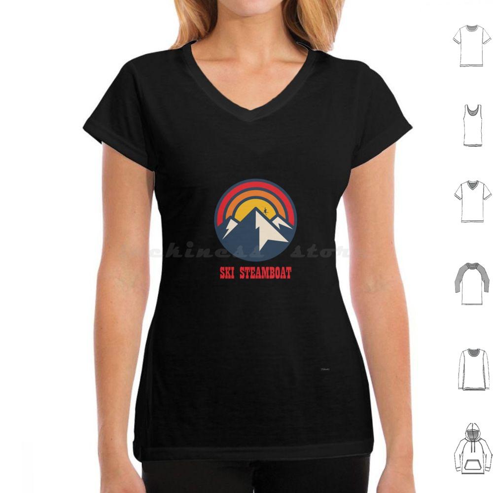 Ski Steamboat RetroVintage Steamboat Colorado T Shirt Cotton Men Women DIY Print Steamboat Ski Resort Snowboard Resort