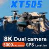 New XT505 Drone 8K ESC HD Dual Camera GPS 5G Wifi 360° Obstacle Avoidance Brushless Motor Foldable Quadcopter Remote Control Drone Toy Gift