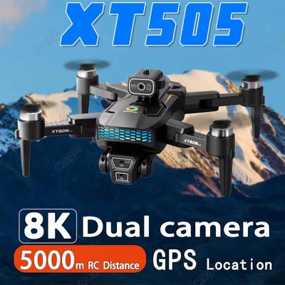 Новый XT505 Drone 8K ESC HD Dual Camera GPS 5G Wifi 360° Препятствия Избегание Бесщеточный Мотор Складной Квадрокоптер Дистанционное Управление Дрон Игрушка Подарок