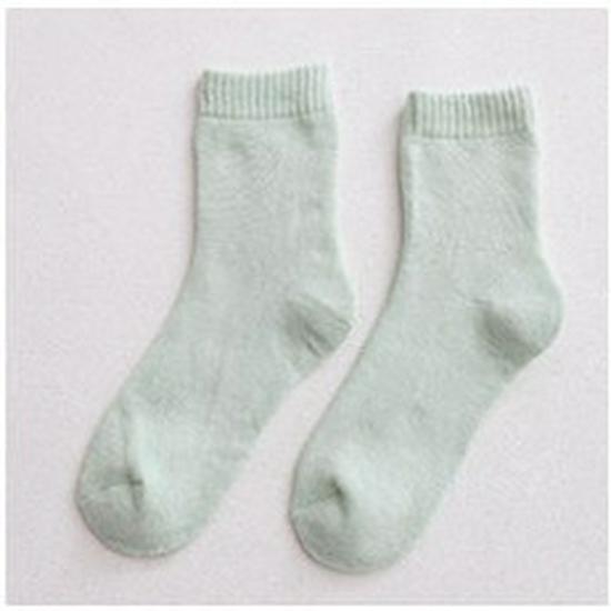 Women's Thick Fleece-Lined Mid-Calf Socks: Warm, Terry Autumn & Winter Floor Socks