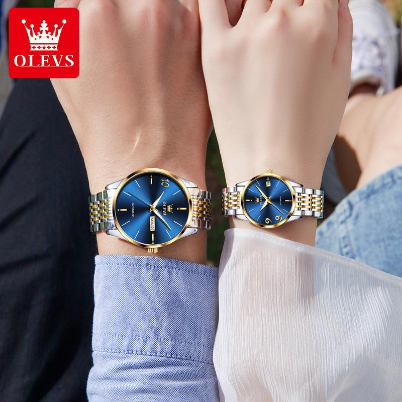 OLEVS Часы Автоматические механические часы Мужские водонепроницаемые часы для пар Светящиеся в темноте часы для пар