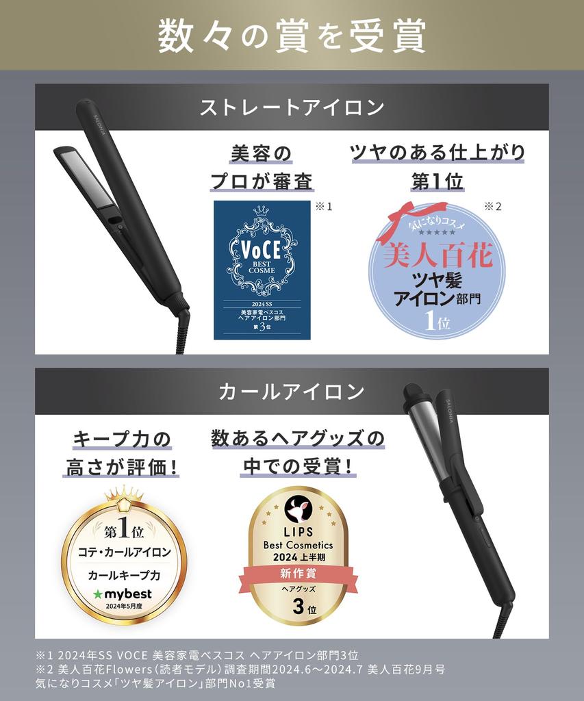 SALONIA Smooth Shine Straight Iron Hair Iron 24mm SAL23105GR Gray