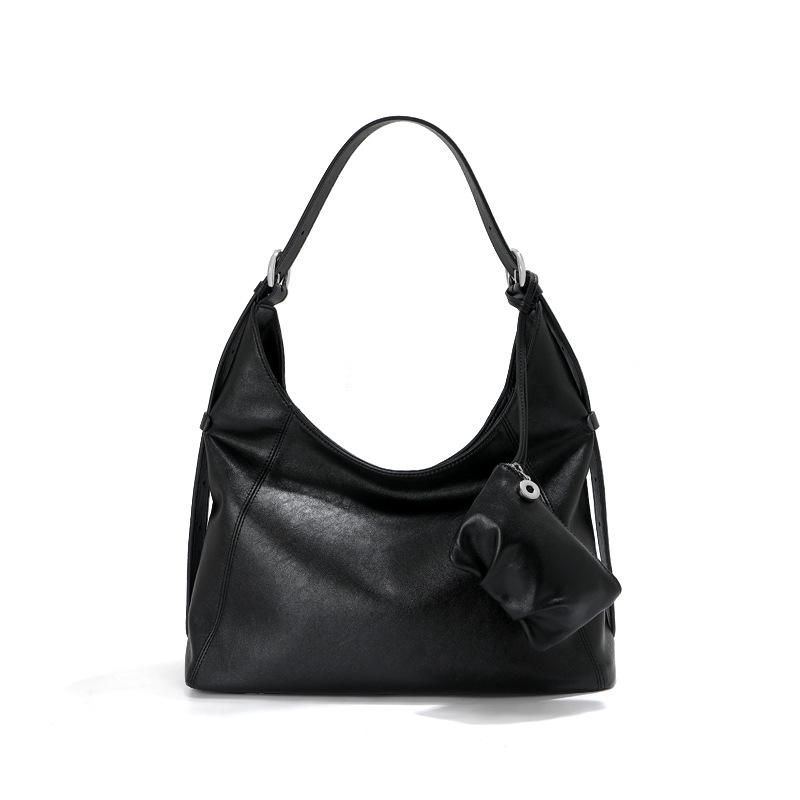First layer cowhide tote bag women's large capacity shoulder underarm bag leather versatile commuter messenger bag