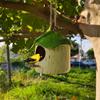 Hanging Resins Leaf Bird House for Bird Breeding Handmade Outdoor Bird Nest for Small Feathered Bird Shelter Nest House