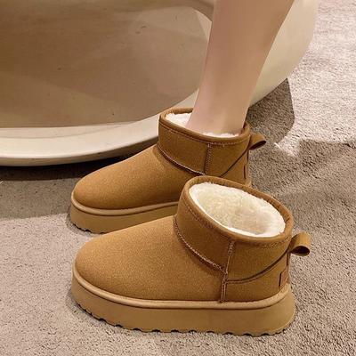 Женские зимние ботинки на толстой подошве, новые, зимние, на маффиновой толстой подошве, верхняя одежда, бархатные, теплые, водонепроницаемые и нескользящие хлопковые ботинки