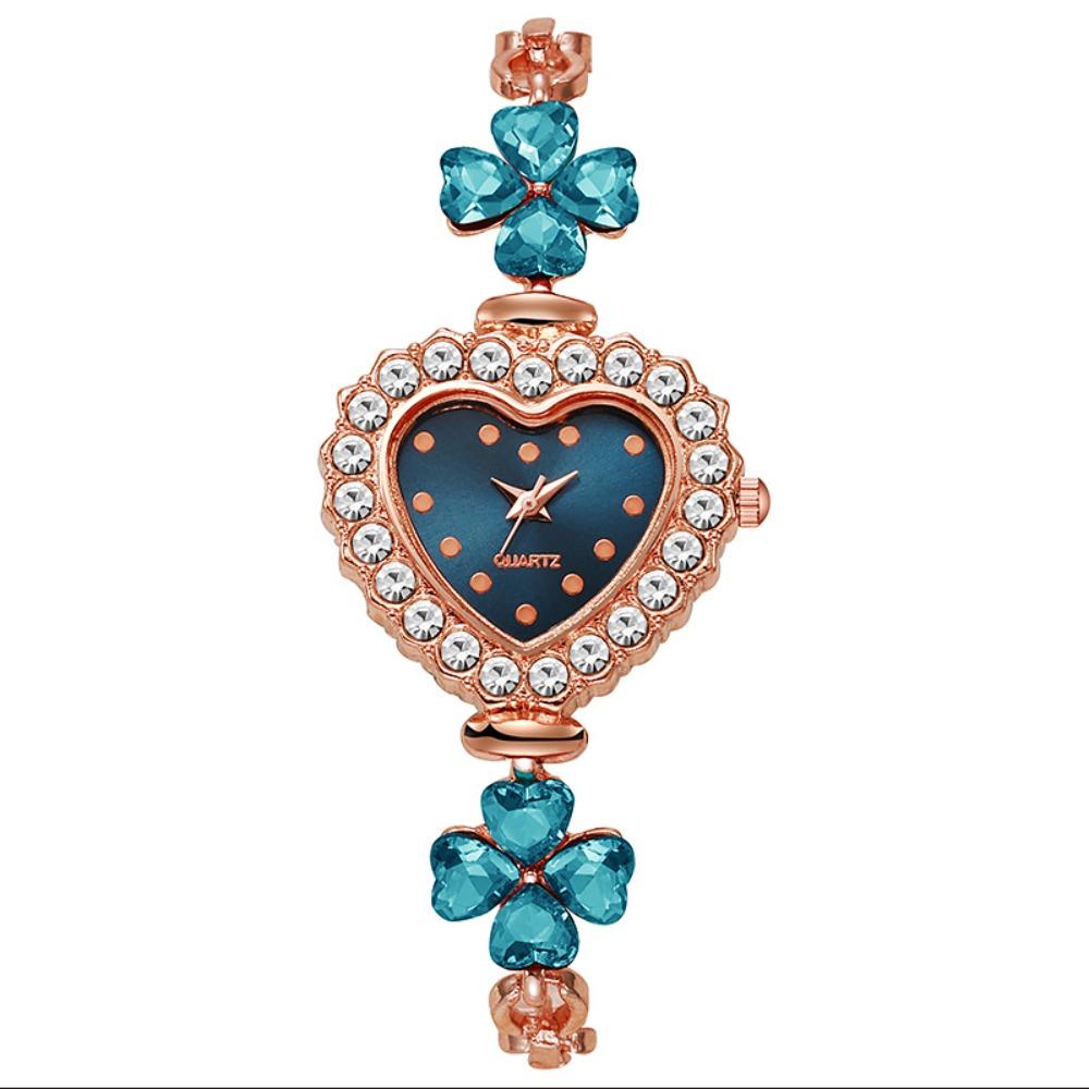 with Adjustable Bracelet Heart Shaped Watch Diamond Studded Watch Strap Wrist Decoration Gift
