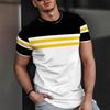 Men'S Fashion T-Shirts Short Sleeve 3D Printed Street Style T Shirt Summer Stripe Graphic Hip Hop Casual Tops