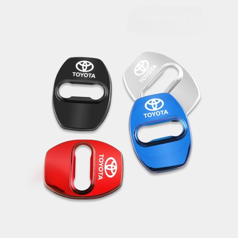 MSH3 4Pcs Car Door Lock Cover Anti Scratch Protective Buckle Caps for Toyota Yaris Hilux Prius Auris Corolla Camry RAV4 Accessories