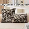 Soft Faux Fur Leopard Print Pillowcases with Zipper 30x50 45x45 Winter Plush Cushion Cover for Sofa Living Room Housse Coussin