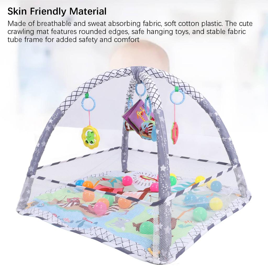 Детский игровой коврик для гимнастики с мячом, высококонтрастные игрушки для развития моторики новорожденного, игровой коврик для игры на животе для младенца