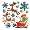Metallic Stickers Sleigh 1 To 9.5 Cm 16 Pieces
