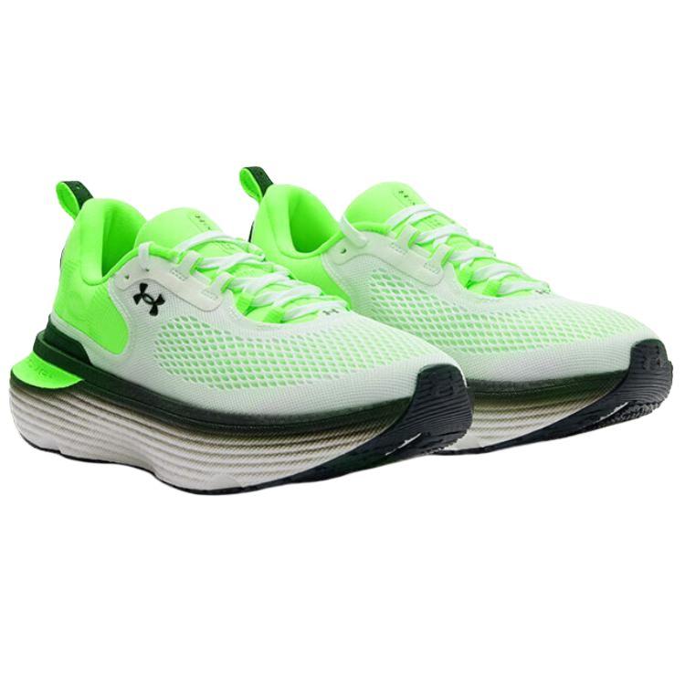 Under Armour Мужские беговые кроссовки HOVR Infinite Elite 2 Белый Гипер-зеленый Черный 3028169-101