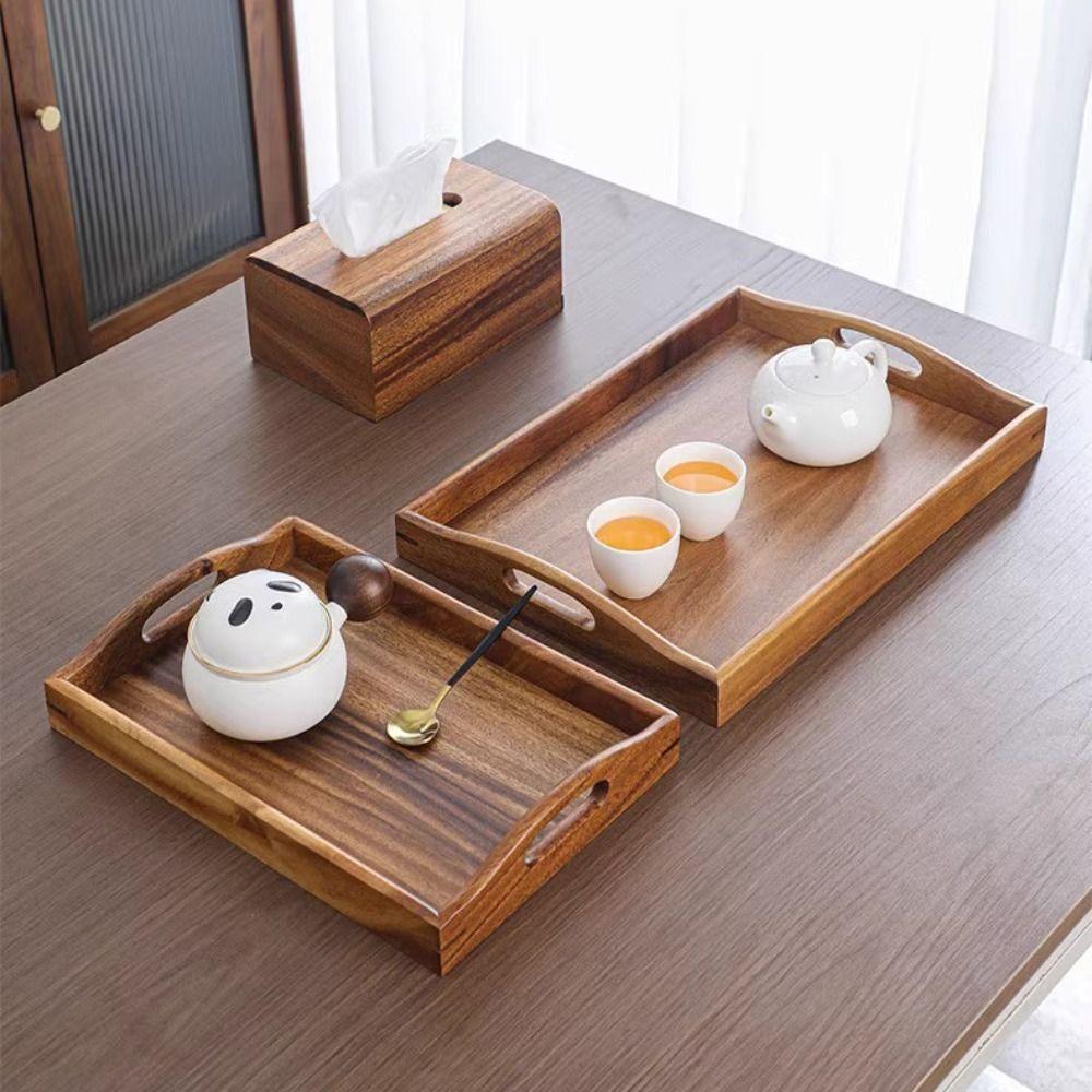 Natural Wood Food Storage Trays Retro Style Dessert Pallet Decorate Tray Wooden Tray Bathroom