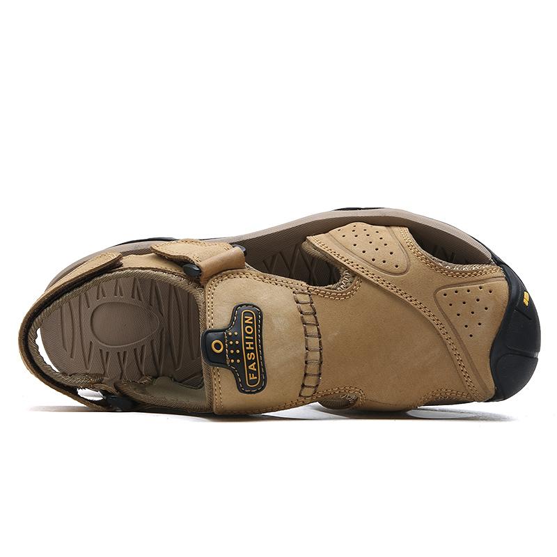 Летние мужские кожаные сандалии. Летняя обувь для отдыха. Мужская пляжная обувь. Удобная мужская обувь. Уличные мужские римские сандалии. Вьетнамки. Шлепанцы.