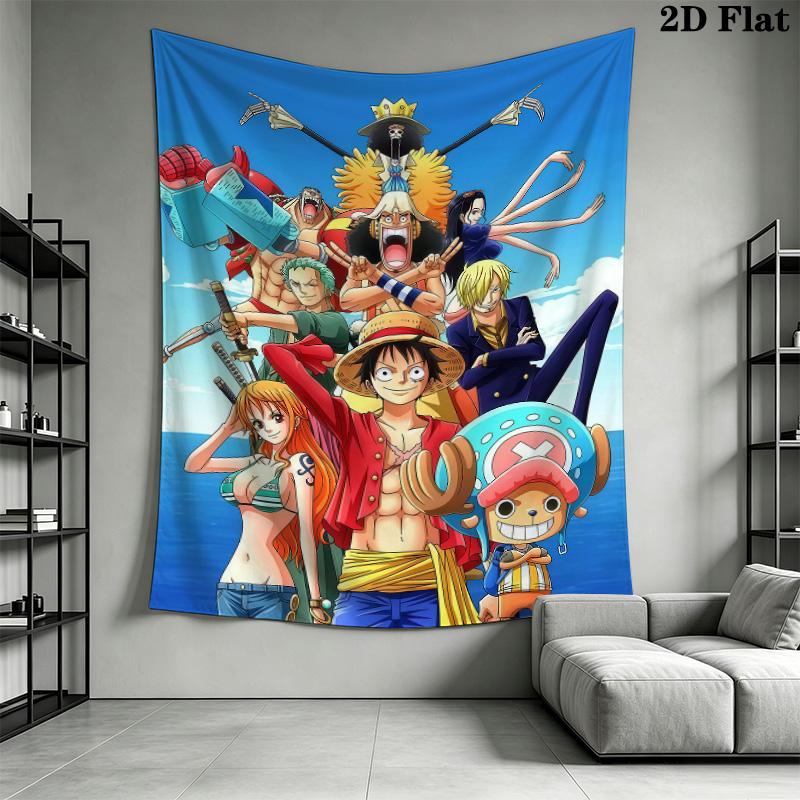 One Piece Monkey D Luffy Wall Tapestry Aesthetic Wall Hanging Printed Fabric Blanket Decorative Tapestries For Bedroom Living Room Home Decor
