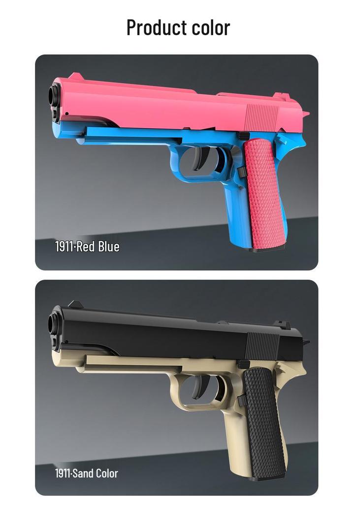 Игрушечный пистолет Colt 1911 с мягкими пулями, с выбросом гильз и непрерывной стрельбой для мальчиков - Модель пистолета PUBG