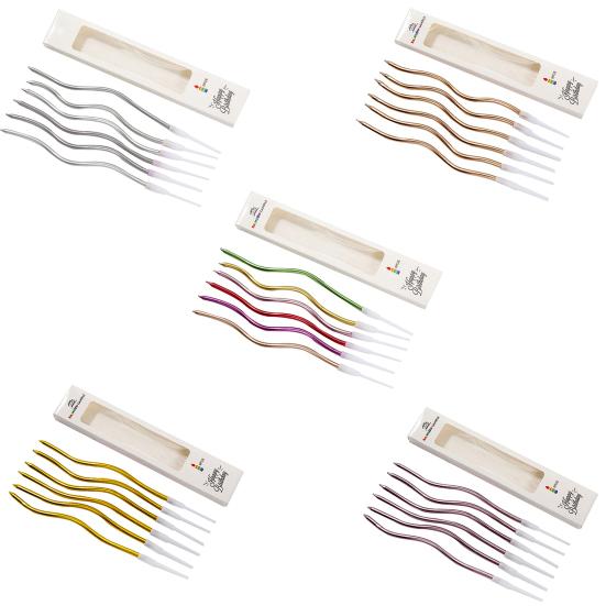 6 шт./компл. свечи на день рождения, хороший визуальный эффект, несколько цветов, отличное качество изготовления, устойчивый к коррозии, долгосрочное сохранение, украшение для торта