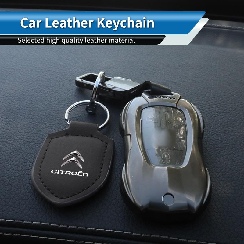 Shield Shape Car Keychain Metal Emblem Key Ring For Citroen C4 C3 C5 C1 C3 Berlingo Celysee Cactus Picasso Aircross Saxo Grand