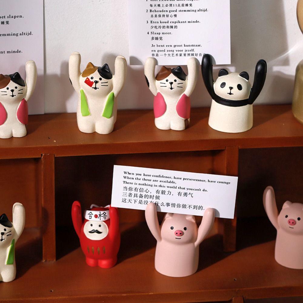 Resin Desktop Memo Clip Holder Messege Photo Stander Clip Lovely Hand Raising Card Clip Rome