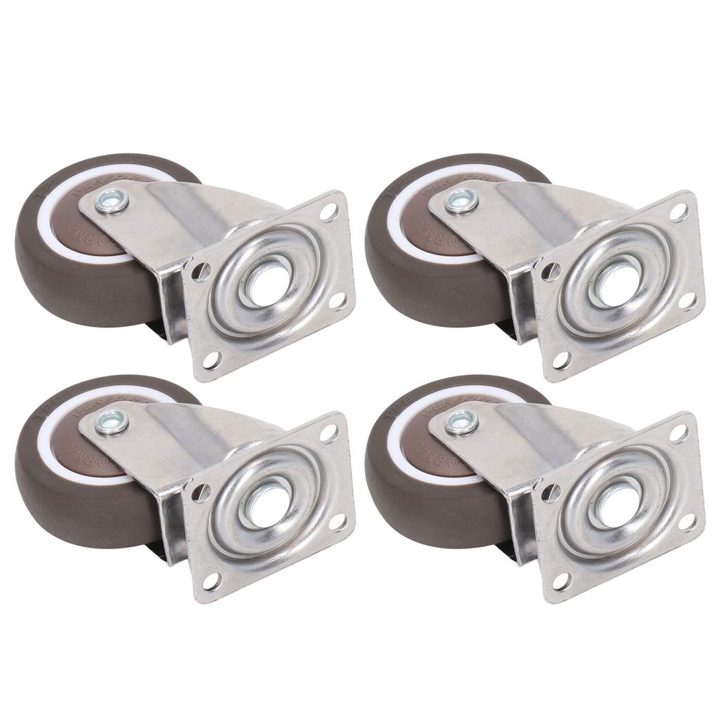 4 шт. сверхмощные ролики с пластинами, мягкие резиновые хромированные ударопрочные 2-дюймовые колесики для мебели