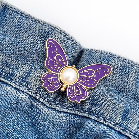 Утягивающие пояса для брюк, пуговицы-бабочки, цветки, не требующие шитья, булавки, регулируемая пряжка для талии, удлинитель для брюк, зажим для талии для свободных джинсов, юбок