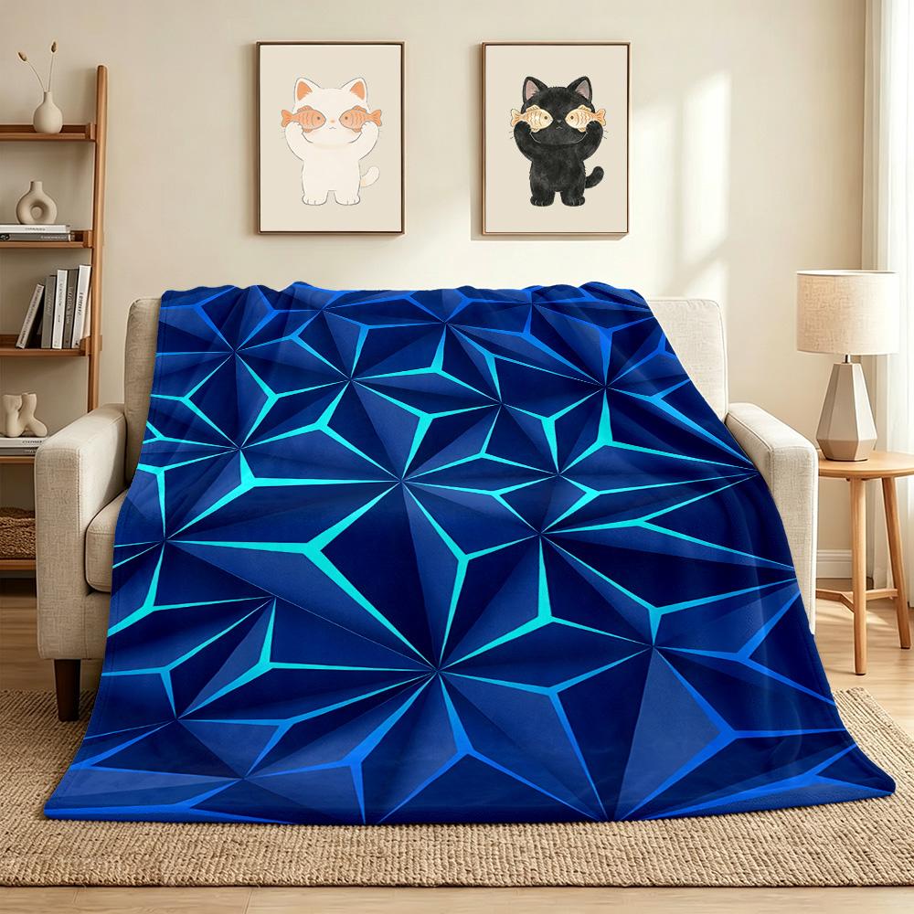 Blue Flannel Blanket Throw Blanket Soft Warm Sofa Bed Camping home Decor Unique Christmas Gift C92638